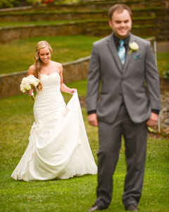 first wedding picture of couple