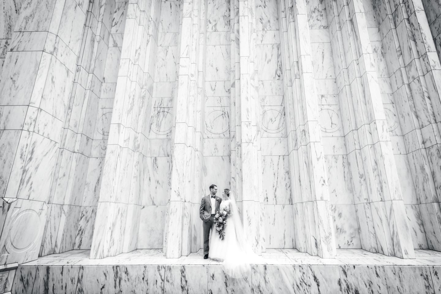 bride and groom at the portland temple